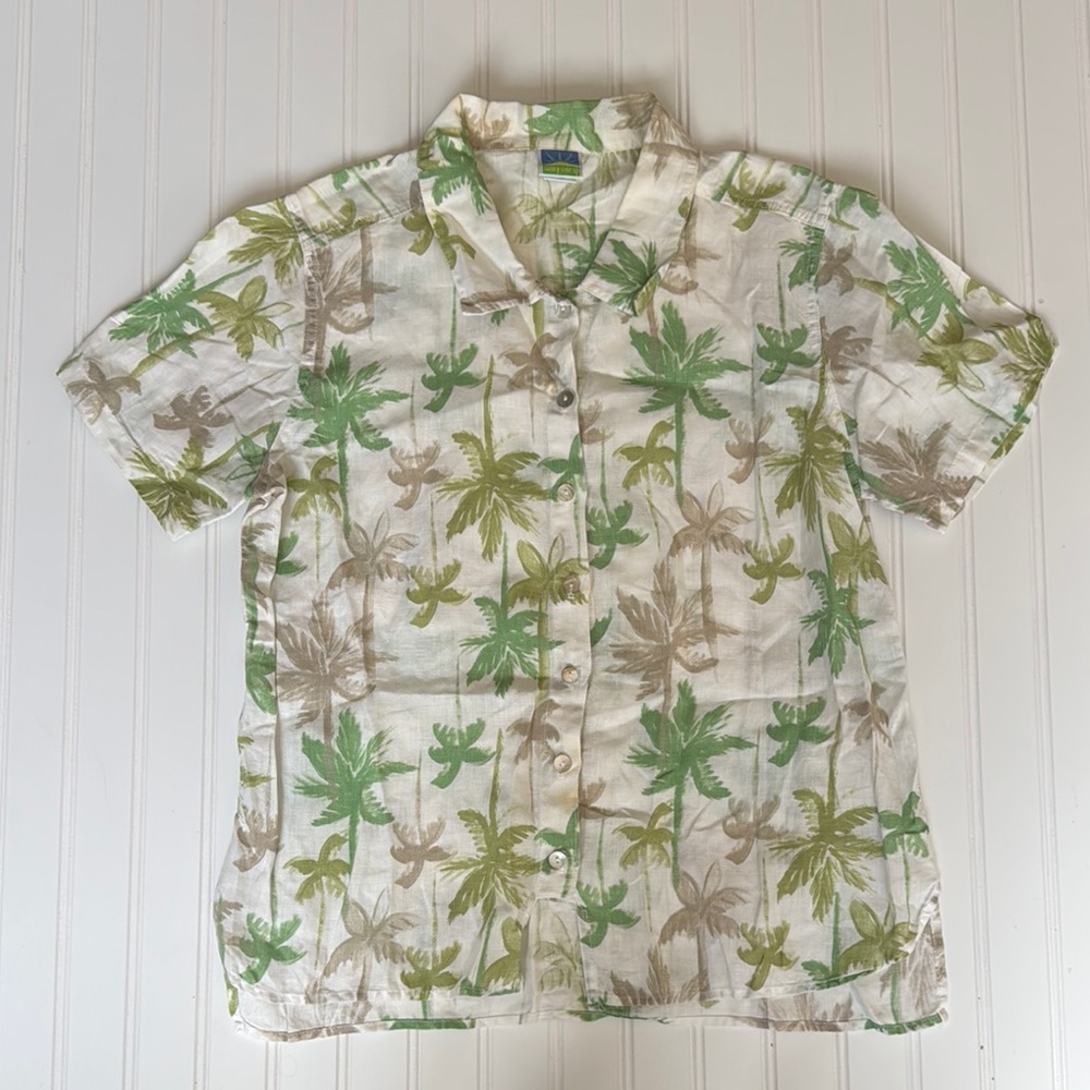 Tropical Palm Tree Button-Up Shirt